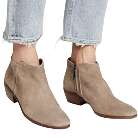 Sam Edelman putty/taupe Petty suede side zip Chelsea booties size 6 - Picture 1 of 16